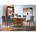 Ver imagem 1 de Sala de Jantar Mesa Evora Canto Copo com 6 Cad Grecia Rufato Lin.grafite/off White/imbuia