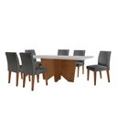 Ver imagem 6 de Sala de Jantar Mesa Evora Canto Copo com 6 Cad Grecia Rufato Lin.grafite/off White/imbuia