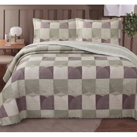 Jogo Colcha Cobre Leito Dyuri Dupla Face King Ultrassonic 280x260cm - Santarem