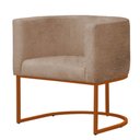 Ver imagem 3 de Kit 4 Poltronas Reforçada Decorativa Sala Estar Jantar Gabriela Base Ferro Bronze Suede Capuccino
