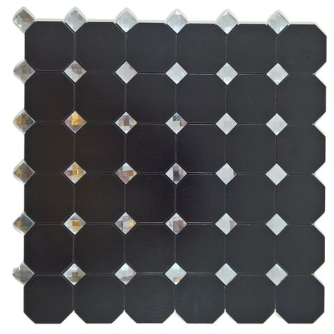 Pastilha Adesiva Aluminio Decoração Banheiro Cozinha Preto/d