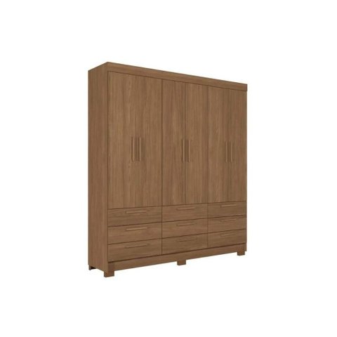 Guarda Roupa Casal 6 Portas e 9 Gavetas C/ Pés Colombo 6.9 Jatobá - Santos Andirá