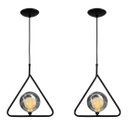 Ver imagem 1 de Kit 2 Luminária Pendente Aro Triangulo Preto Harmony Fumê