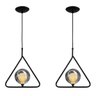 Kit 2 Luminária Pendente Aro Triangulo Preto Harmony Fumê - 1