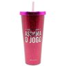 Copo Glitter com canudo Assume o Jogo Rosa 750ml - Zona Criativa - 2