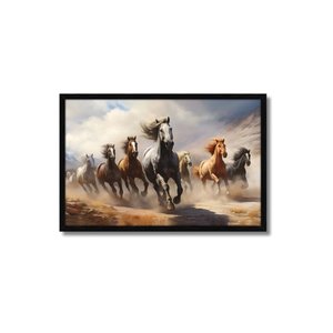 Quadro Decorativo Cavalos: Mod. 0369 Collor-ink Mod.0369 60 X 90cm Preto