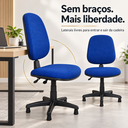 Ver imagem 6 de Kit 2 Cadeira Escritório Costureira Bancada Ergonômica NR17 Work Tecido Executiva com Sapata-Fixa