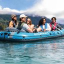 Ver imagem 6 de Barco Bote Inflável Excursion 5 Azul Intex Capota Remos e Bomba