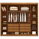 Ver imagem 3 de Guarda Roupa Casal Sienna 2 Portas 6 Gavetas com Espelho Cinamomo Fendi - Novo Horizonte