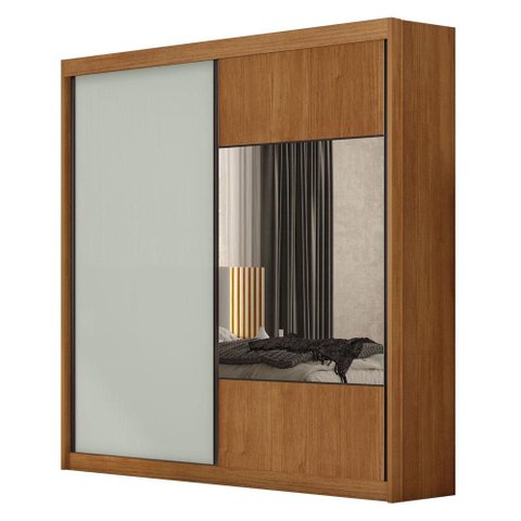 Guarda Roupa Casal Sienna 2 Portas 6 Gavetas com Espelho Cinamomo Fendi - Novo Horizonte