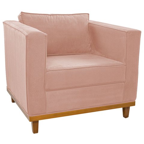 Poltrona Decorativa Europa Suede Doce Sonho Móveis - Rosê