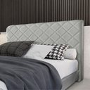 Ver imagem 1 de Cabeceira Cama Box Queen 1,60m Estofada Capri Veludo Cinza Claro