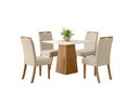 Ver imagem 1 de Mesa Jantar Dora 90 4 Cadeiras Bella Linho - Henn