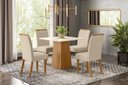 Ver imagem 2 de Mesa Jantar Dora 90 4 Cadeiras Bella Linho - Henn