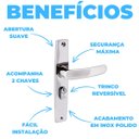 Ver imagem 5 de Fechadura para Porta Externa Aço Inox Polido Cromado + Dobradiças Aço Zincado 3.1/2"