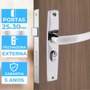 Ver imagem 6 de Fechadura para Porta Externa Aço Inox Polido Cromado + Dobradiças Aço Zincado 3.1/2"