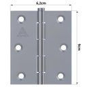 Ver imagem 3 de Fechadura para Porta Externa Aço Inox Polido Cromado + Dobradiças Aço Zincado 3.1/2"