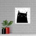 Ver imagem 1 de Quadro Quadrado Gatinho Escandinavo - 33x33cm - com Vidro:moldura Preta