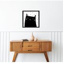 Ver imagem 2 de Quadro Quadrado Gatinho Escandinavo - 33x33cm - com Vidro:moldura Preta