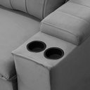 Ver imagem 5 de Sofá 3 Lugares Retrátil Reclinável para Sala 245cm Malfati F04 Veludo Cinza - Lyam Decor
