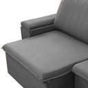 Ver imagem 6 de Sofá 3 Lugares Retrátil Reclinável para Sala 245cm Malfati F04 Veludo Cinza - Lyam Decor