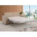 Ver imagem 2 de Sofá Cama Amsu Linho Cinza Pés Imbuia 185cm - 62449