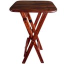 Ver imagem 1 de Mesa Bistrô Bar 45x54cm Dobrável em Madeira Maciça - Imbuia