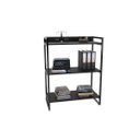 Ver imagem 6 de Conjunto 3 Peças com Mesa para Escritório em L, Estante e Gaveteiro Espresso Móveis Industrial Preta