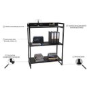 Ver imagem 4 de Kit 3 Peças com Mesa para Escritório em L, Estante e Gaveteiro Espresso Móveis