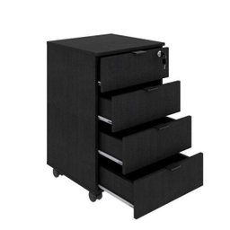 Kit 3 Peças com Mesa para Escritório em L, Estante e Gaveteiro Espresso Móveis - 15