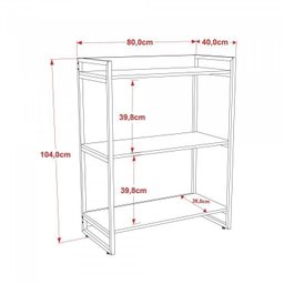 Kit 3 Peças com Mesa para Escritório em L, Estante e Gaveteiro Espresso Móveis - 9