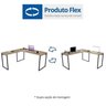Kit 3 Peças com Mesa para Escritório em L, Estante e Gaveteiro Espresso Móveis - 5
