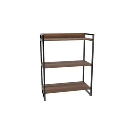 Kit 3 Peças com Mesa para Escritório em L, Estante e Gaveteiro Espresso Móveis - 8