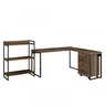 Kit 3 Peças com Mesa para Escritório em L, Estante e Gaveteiro Espresso Móveis - 6