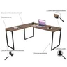 Kit 3 Peças com Mesa para Escritório em L, Estante e Gaveteiro Espresso Móveis - 15