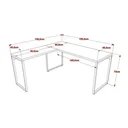 Ver imagem 2 de Conjunto 3 Peças com Mesa para Escritório em L, Estante e Gaveteiro Yescasa Industrial Nogal Marrom