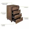 Kit 3 Peças com Mesa para Escritório em L, Estante e Gaveteiro Espresso Móveis - 11