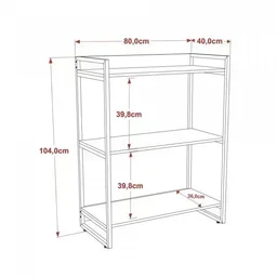 Kit 3 Peças com Mesa para Escritório em L, Estante e Gaveteiro Espresso Móveis - 3