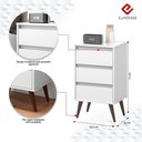 Ver imagem 6 de Mesa de Cabeceira Retrô Wood 3 Gavetas Branco – EJ Móveis