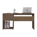 Ver mais imagens de Escrivaninha Mesa Escritório Office 2 Gavetas 121cm Nogal Trend Marrom