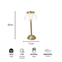 Ver imagem 4 de Luminária LED Acrílico Recarregável Touch Cúpula Dupla Dourada