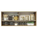 Ver imagem 5 de Armário Aéreo 120cm 2 Portas Correr Vidro Neutral 1 Nicho Rustic para Cozinhas Glamy, Lux e Reims