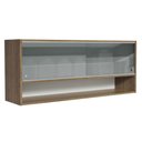 Ver imagem 1 de Armário Aéreo 120cm 2 Portas Correr Vidro Neutral 1 Nicho Rustic para Cozinhas Glamy, Lux e Reims