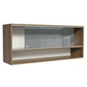 Ver imagem 3 de Armário Aéreo 120cm 2 Portas Correr Vidro Neutral 1 Nicho Rustic para Cozinhas Glamy, Lux e Reims