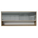 Ver imagem 2 de Armário Aéreo 120cm 2 Portas Correr Vidro Neutral 1 Nicho Rustic para Cozinhas Glamy, Lux e Reims