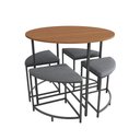 Ver imagem 2 de Mesa Redonda com 4 Bancos Estofados Kappesberg Canela/preto Fosco