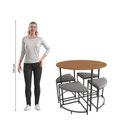 Ver imagem 4 de Mesa Redonda com 4 Bancos Estofados Kappesberg Canela/preto Fosco