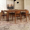 Ver imagem 2 de Mesa Madeira 180cm e 6 Cadeiras Floris Linho Castanho F07 - Mpozenato