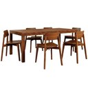 Ver imagem 1 de Mesa Madeira 180cm e 6 Cadeiras Floris Linho Castanho F07 - Mpozenato
