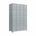 Ver imagem 1 de Armário Roupeiro de Aço Vestiário Academia 20 Portas Locker Cinza com Chave